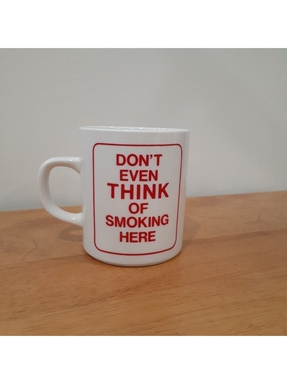 Vintage Novelty Giftcraft Porcelain No Smoking Mug